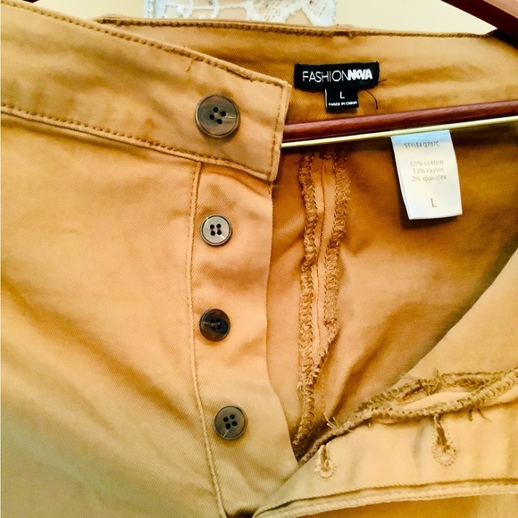 Fashion Nova Kalley Cargo Pants Q707C Tan L‎ - Picture 2 of 7